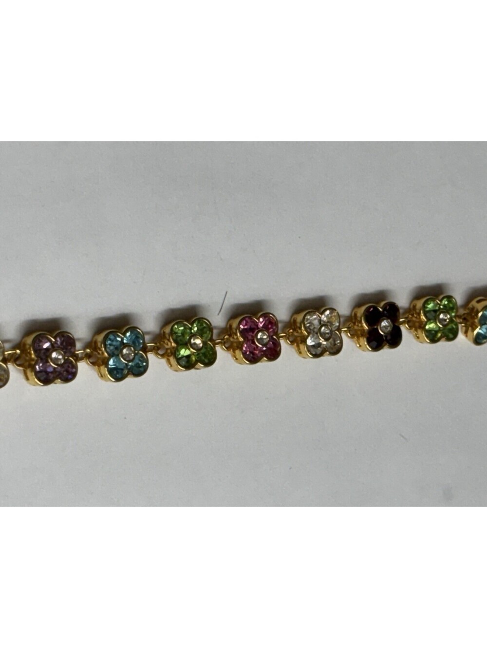 JOAN RIVERS signed vintage gold plated crystal flower designer bracelet